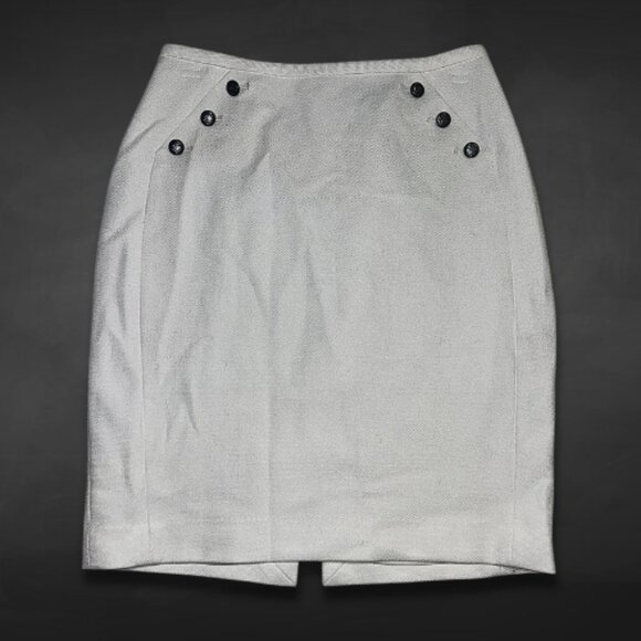 White House Black Market Dresses & Skirts - White House Black Market Skirt Double Rows Button Woven Fabric White Women’s 0‎